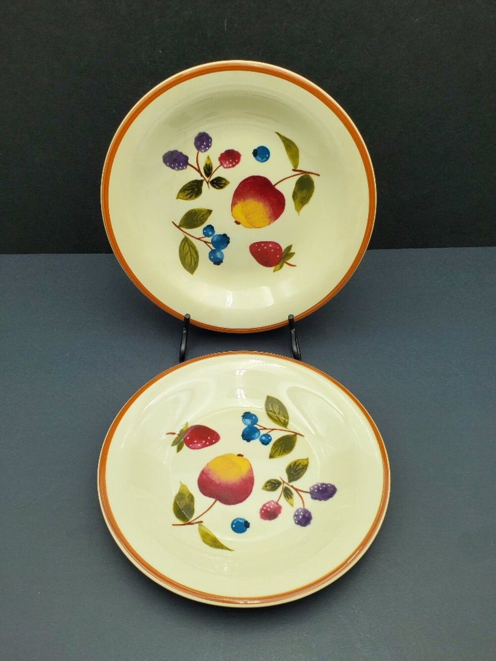 Longaberger Berry Salad Plates Longaberger Pottery Fruit Medley Dessert Plates